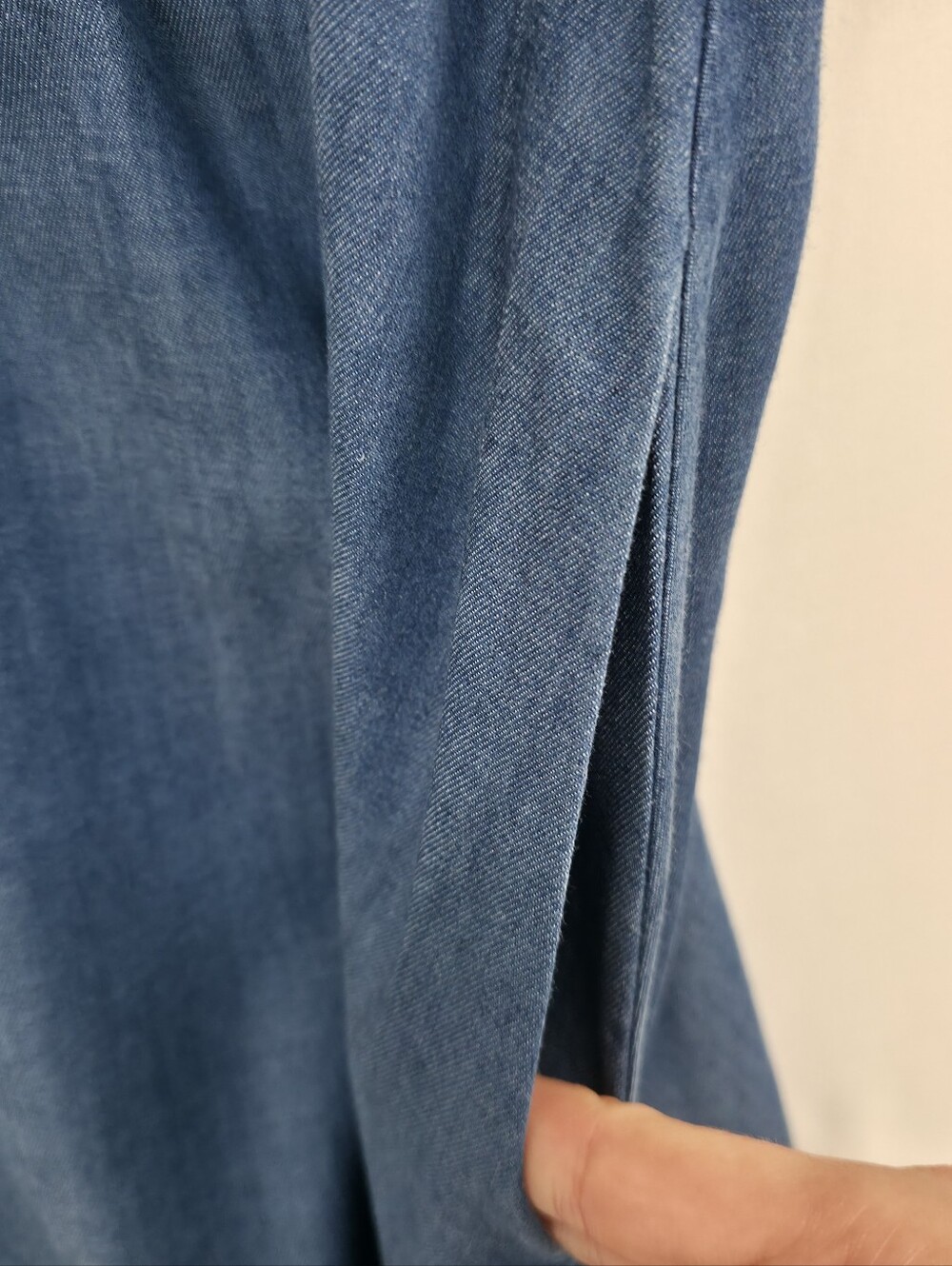 Simplee Blue Lyocell Blend Mini Dress M Tiered Pockets Boho Prairie - Picture 7 of 15